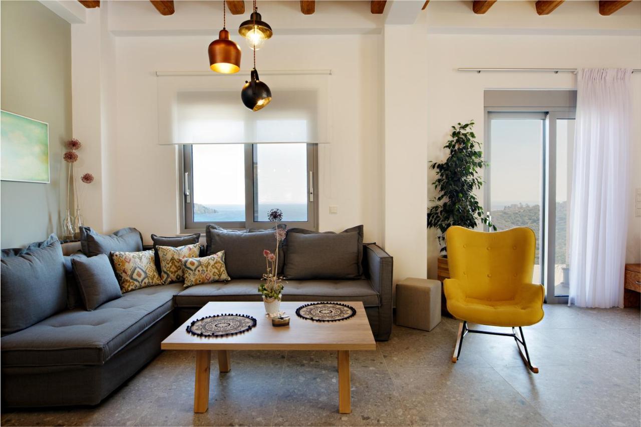 Almond Cottage With A Sea View Above Plakiás Exterior foto